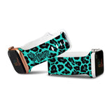 Personalized Azure Blue Leopard Watch Band with Name for Apple Watch