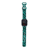 Personalized Azure Blue Leopard Watch Band with Monogram for Apple Watch - hipave
