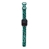 Personalized Azure Blue Leopard Watch Band with Name for Apple Watch - hipave