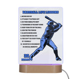 Custom LED Plaque with Baseball Life Lessons | Thick Clear Acrylic - hipave
