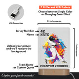 Custom LED Plaque with Baseball Photo and Jersey | Thick Clear Acrylic - hipave