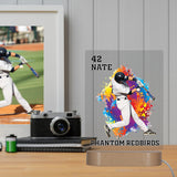 Custom LED Plaque with Baseball Photo and Jersey | Thick Clear Acrylic - hipave