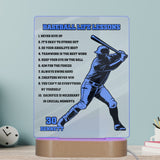 Custom LED Plaque with Baseball Life Lessons | Thick Clear Acrylic - hipave