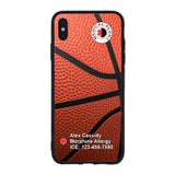 Custom Medical Alert iPhone Case (Basketball Pattern)