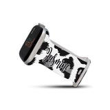Personalized Black & White Leopard Watch Band with Name for Apple Watch - hipave