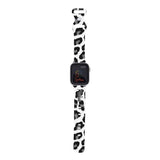 Personalized Black & White Leopard Watch Band with Name for Apple Watch - hipave