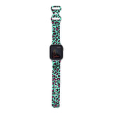 Personalized Blue & Pink Leopard Watch Band with Monogram for Apple Watch - hipave