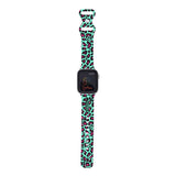 Personalized Blue & Pink Leopard Watch Band with Name for Apple Watch - hipave