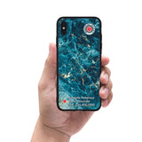 Custom Medical Alert iPhone Case (Blue Gold Marble Pattern) - hipave