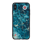 Custom Medical Alert iPhone Case (Blue Gold Marble Pattern) - hipave