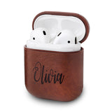 Personalized Vegan Leather case for Airpods charging case with Name - hipave