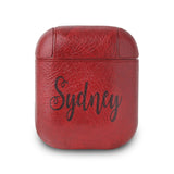 Personalized Vegan Leather case for Airpods charging case with Name - hipave