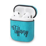 Personalized Vegan Leather case for Airpods charging case with Name - hipave