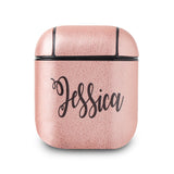 Personalized Vegan Leather case for Airpods charging case with Name - hipave
