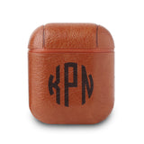 Personalized Vegan Leather Case for Airpods Charging Case with Monogram - hipave