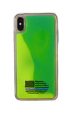 Custom Thin Blue Line Flag iPhone Case in Yellow-Green Moving Quicksand - hipave