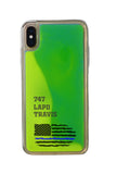 Custom Thin Blue Line Flag iPhone Case in Yellow-Green Moving Quicksand - hipave