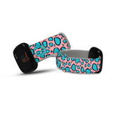 Personalized Turquoise Leopard Watch Band with Monogram for Fitbit Versa 3 & Fitbit Sense