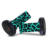 Personalized Azure Blue Leopard 20mm Watch Band with Name for Samsung, Garmin and Others