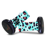 Personalized Peach & Blue Leopard 20mm Watch Band with Monogram for Samsung, Garmin and Others