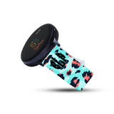 Personalized Peach & Blue Leopard 20mm Watch Band with Monogram for Samsung, Garmin and Others - hipave