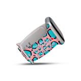 Personalized Medical Alert Apple Watch Band (Turquoise Leopard Pattern) - hipave