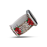 Personalized Medical Alert Apple Watch Band (Leopard + Roses Pattern) - hipave