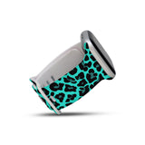 Personalized Azure Blue Leopard Watch Band with Name for Apple Watch - hipave