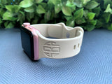 Personalized Silicone Band with Monogram for Apple Watch - Natural Engraving - hipave