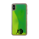 Custom Baseball Silhouette iPhone Case in Yellow-Green Moving Quicksand - hipave