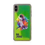 Custom Baseball Partial Figure iPhone Case in Yellow-Green Moving Quicksand - hipave
