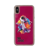 Custom Baseball Partial Figure iPhone Case in Pink Moving Quicksand - hipave