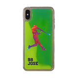Custom Baseball Splash iPhone Case in Yellow-Green Moving Quicksand - hipave