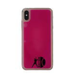 Custom Baseball Silhouette iPhone Case in Pink Moving Quicksand - hipave