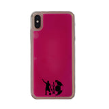 Custom Soccer Silhouette iPhone Case in Pink Moving Quicksand