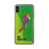 Custom Football Splash iPhone Case in Yellow-Green Moving Quicksand - hipave