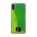 Custom Basketball Silhouette iPhone Case in Yellow-Green Moving Quicksand - hipave