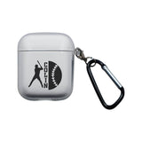 Personalized Baseball Silhouette Clear Case for Airpods 1 and 2 Charging Case