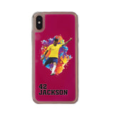 Custom Soccer Partial Figure iPhone Case in Pink Moving Quicksand - hipave