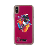 Custom Football Partial Figure iPhone Case in Pink Moving Quicksand