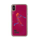 Custom Baseball Splash iPhone Case in Pink Moving Quicksand - hipave