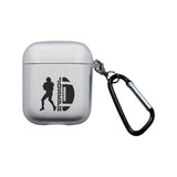 Personalized Football Silhouette Clear Case for Airpods 1 and 2 Charging Case