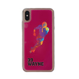Custom Football Splash iPhone Case in Pink Moving Quicksand