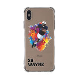 Custom Football Partial Figure iPhone Case in Clear