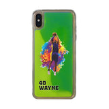 Custom Basketball Partial Figure iPhone Case in Yellow-Green Moving Quicksand - hipave