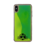 Custom Soccer Emblem iPhone Case in Yellow-Green Moving Quicksand