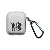 Personalized Soccer Silhouette Clear Case for Airpods 1 and 2 Charging Case - hipave