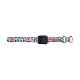 Personalized Medical Alert Apple Watch Band (Turquoise Leopard Pattern) - hipave