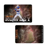 Personalized Baseball Red Powdered Explosion Metal Wallet Card Insert - hipave