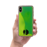 Custom Basketball Silhouette iPhone Case in Yellow-Green Moving Quicksand - hipave